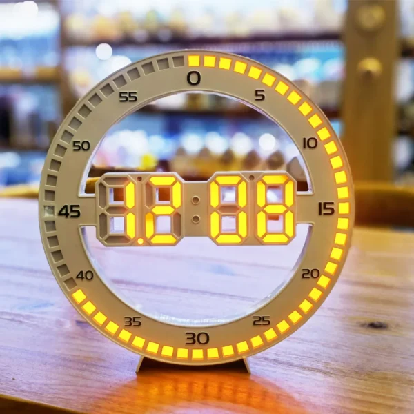 Minimalist Wall Hung Clock Silent Non-ticking Wall Clock 3D LED desktop digital clock for Study Bedroom Living Room Bathroom
