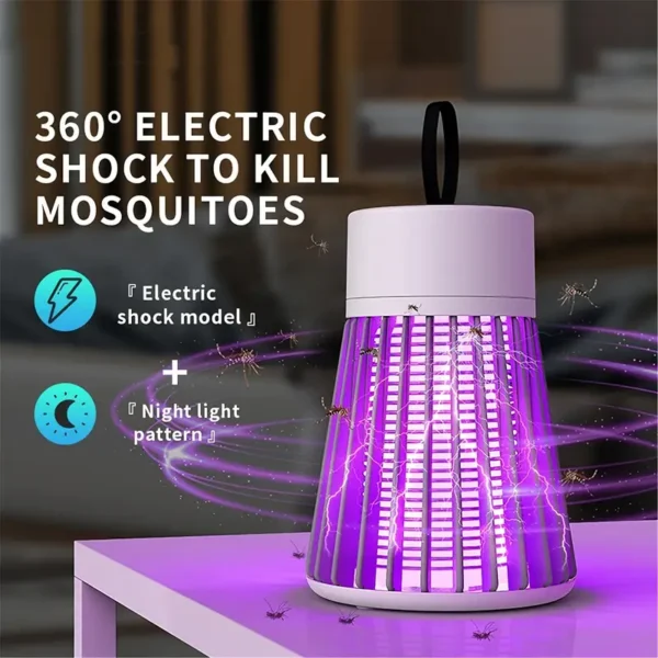 USB Electric Bug Zapper & Mosquito Killer Lamp – Silent Indoor Insect Trap with UV Light