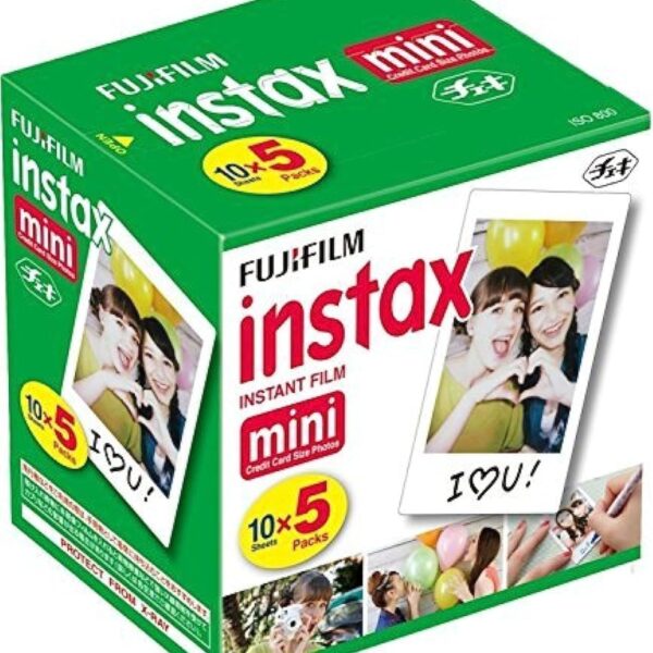 Fujifilm Instax Mini Instant Film, 10 Sheets X 5 Packs (Total 50 Shoots)