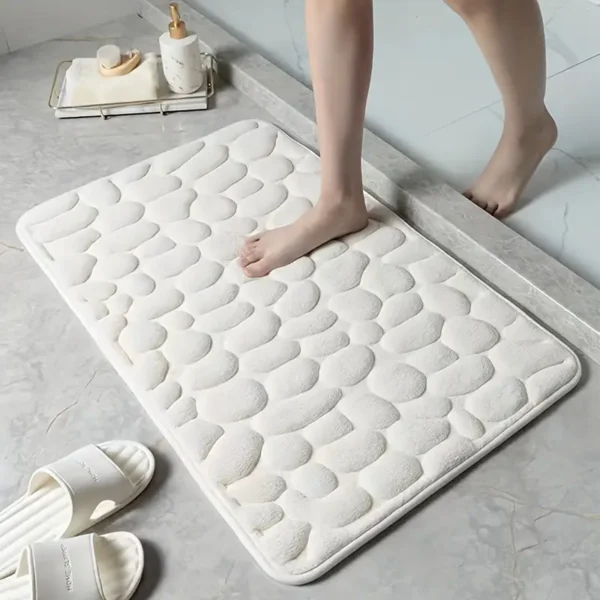 Multi-Purpose Non-Slip Pebble Pattern Rug – Soft, Washable Floor Mat for Bathroom, Kitchen & More (7 Colors)