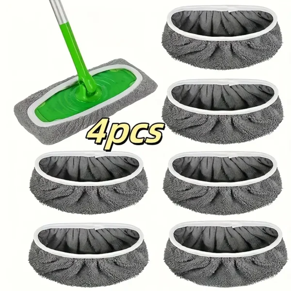 Premium Reusable Mop Pad Set (4-Pack) – Machine Washable, Long-Lasting, High Absorption
