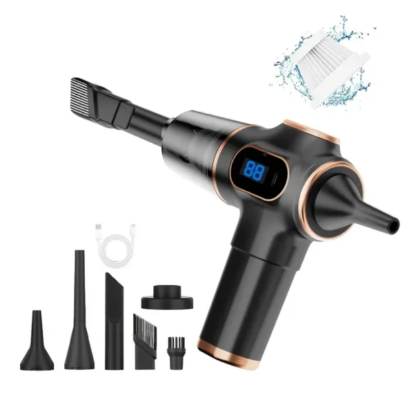 Portable Handheld Vacuum Cleaner – Wireless, Rechargeable, with Blow & Suction for Car, Sofa, and Keyboard